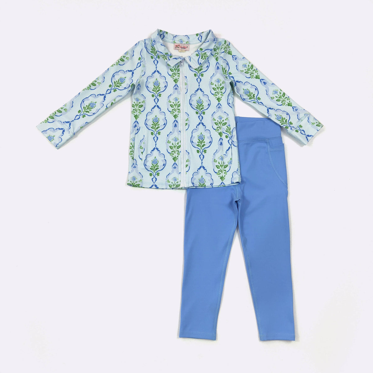 Blue Rose Frame Athletic Girls Set