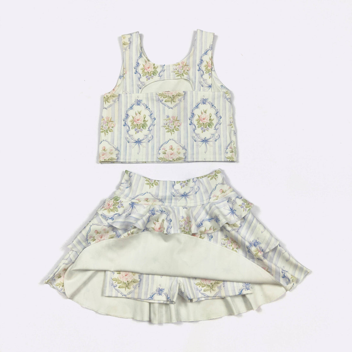 Parisian Blue Ruffles Girls Skort Set