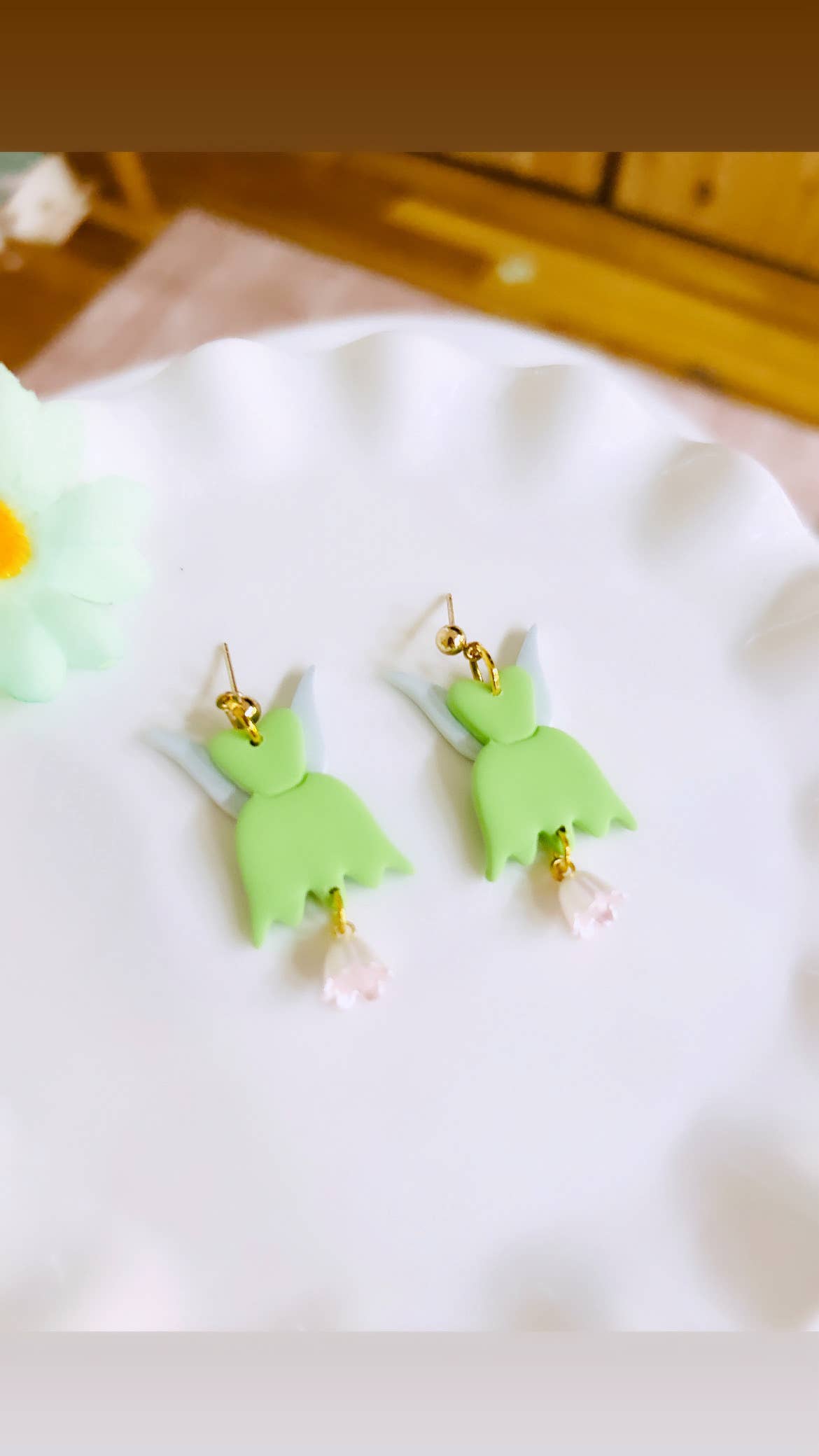 Fairy Clay Earrings Fairytale Jewelry Magical Dangle Renaiss