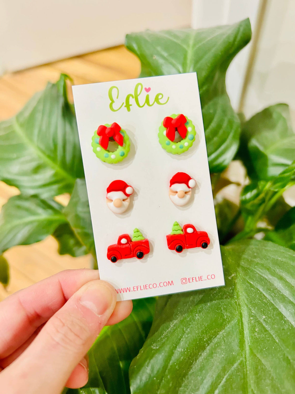 Christmas Santa, Wreaths & Tree Studs Set | Holiday Gifts