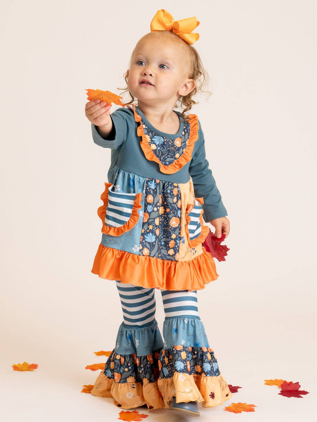 Pocket Flara Bells Outfit - Blue Grey