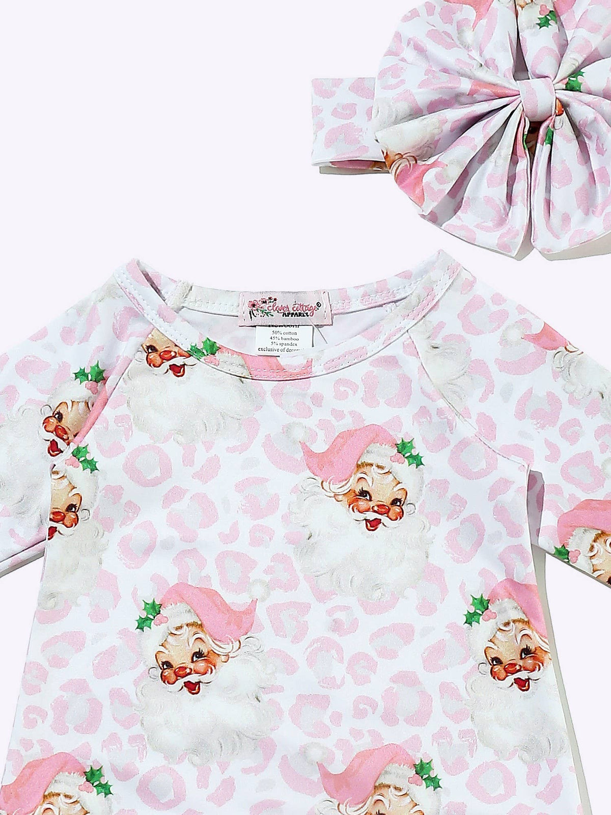 Pink Christmas Leo Baby Gown