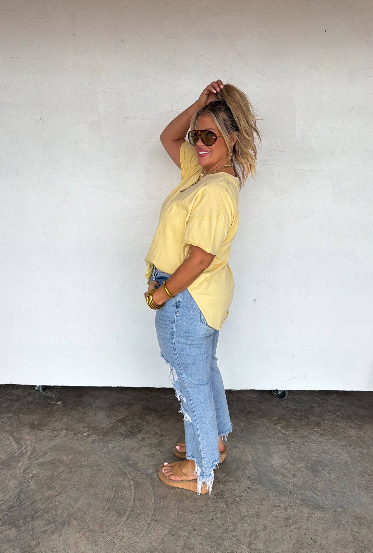 SPRING JOEY WASHED COTTON BOYFRIEND TEE