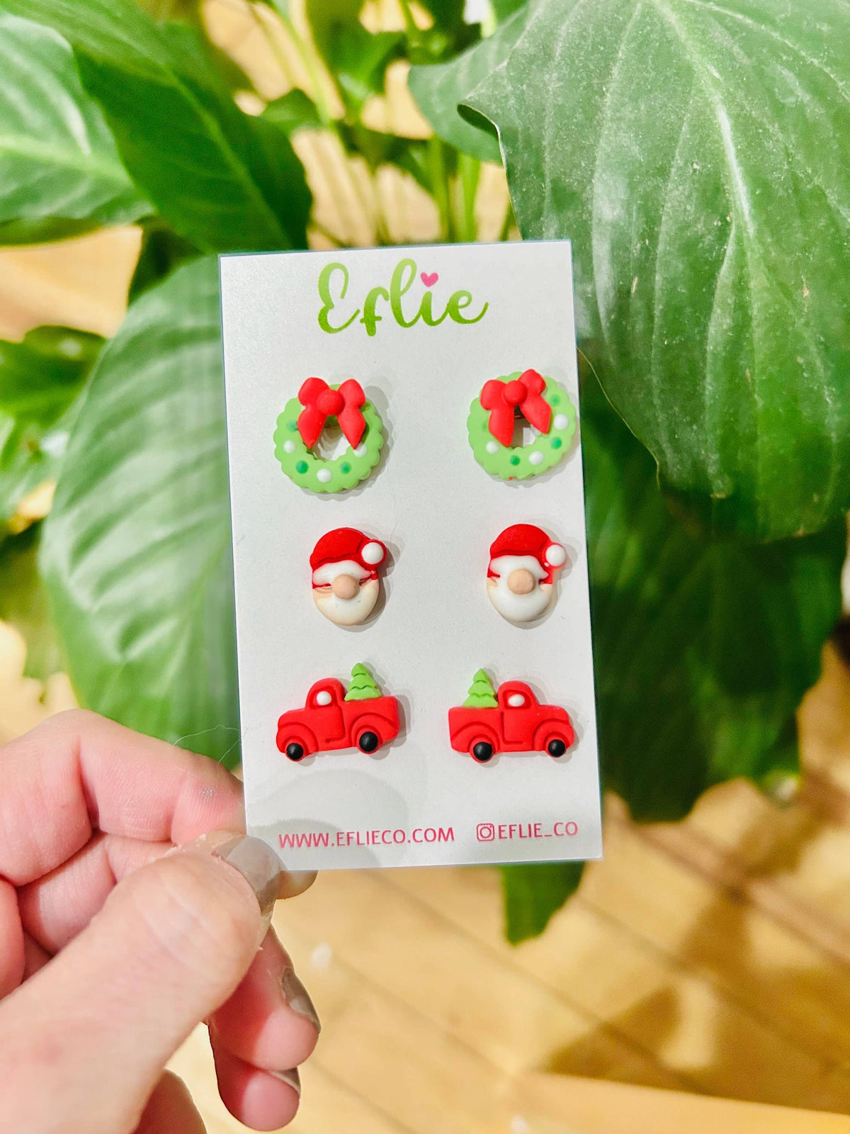Christmas Santa, Wreaths & Tree Studs Set | Holiday Gifts