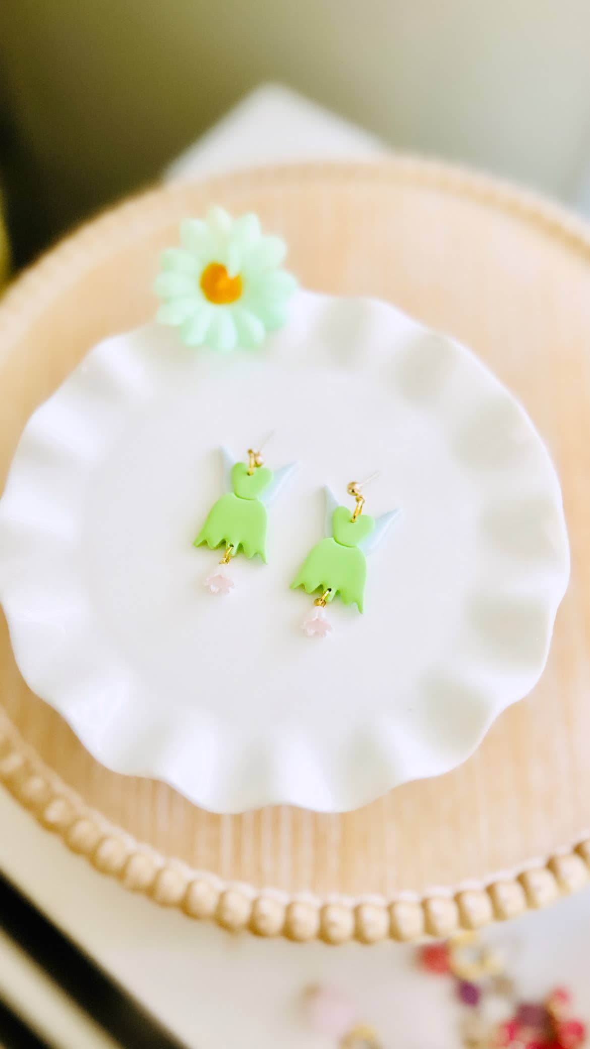Fairy Clay Earrings Fairytale Jewelry Magical Dangle Renaiss