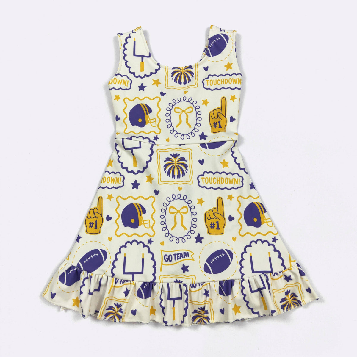 Purple & Gold Go Team Girls Athletic Dress