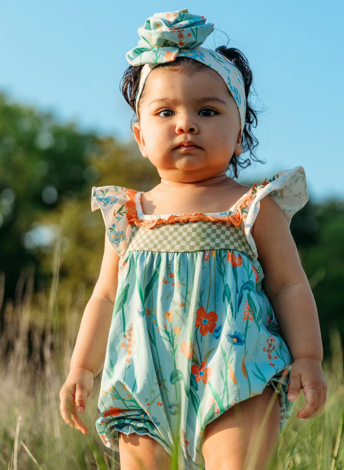 Into the Meadows Ruffle Romper & Headband Set