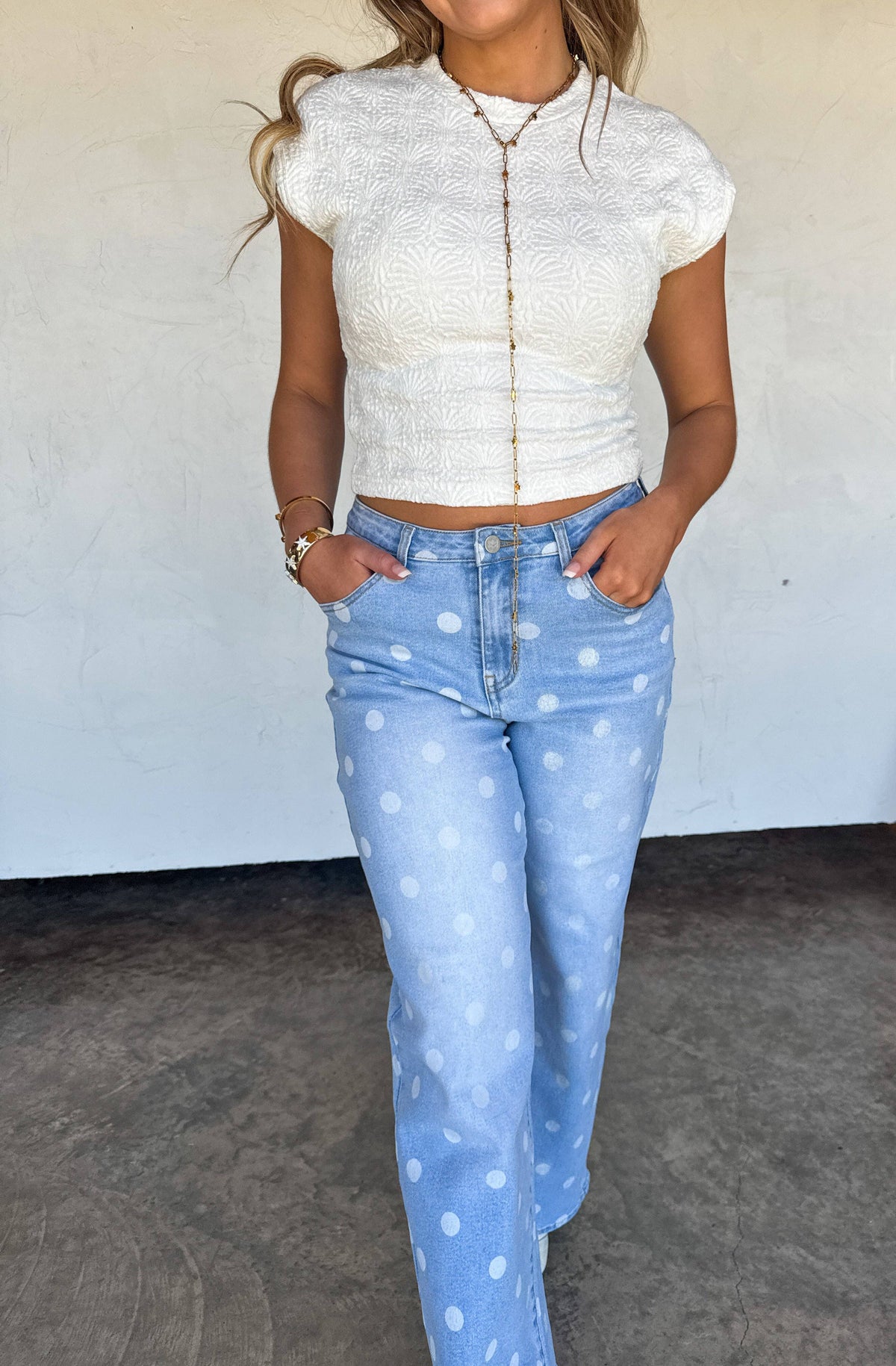 SPOT ON POLKA DOT JEANS