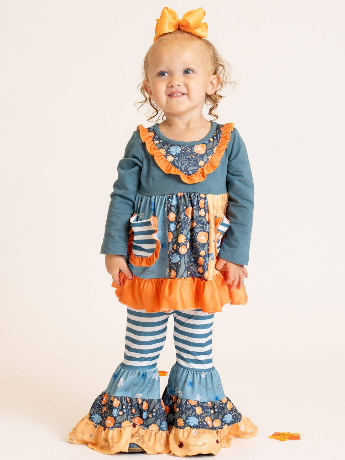 Pocket Flara Bells Outfit - Blue Grey