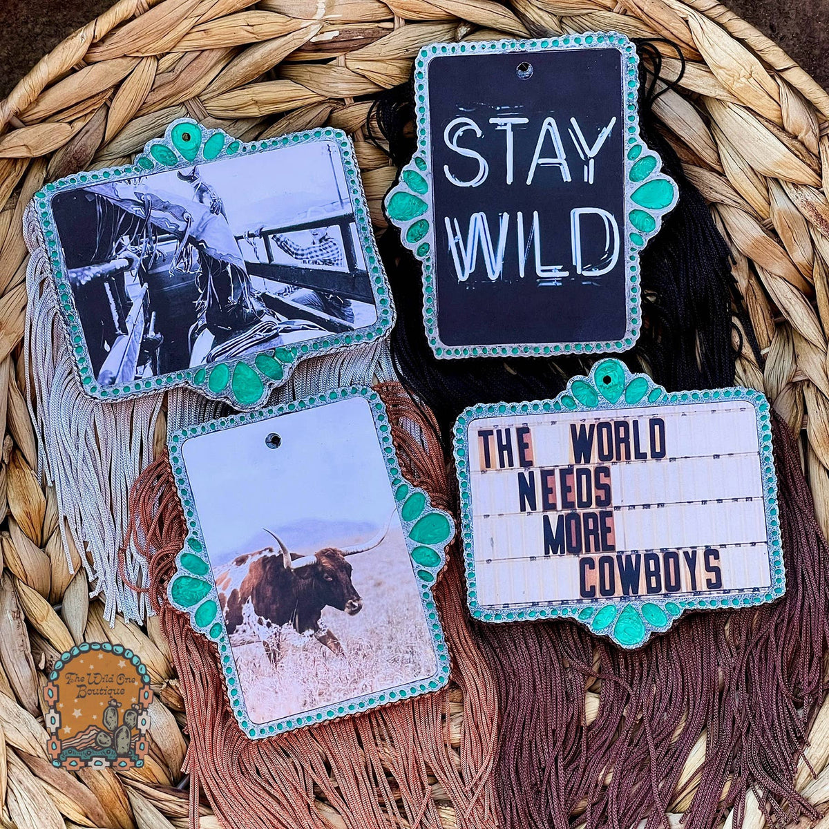 (READY TO SHIP) Pack of 4 w/fringe Car Freshie 