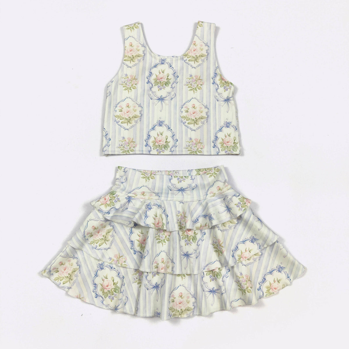 Parisian Blue Ruffles Girls Skort Set