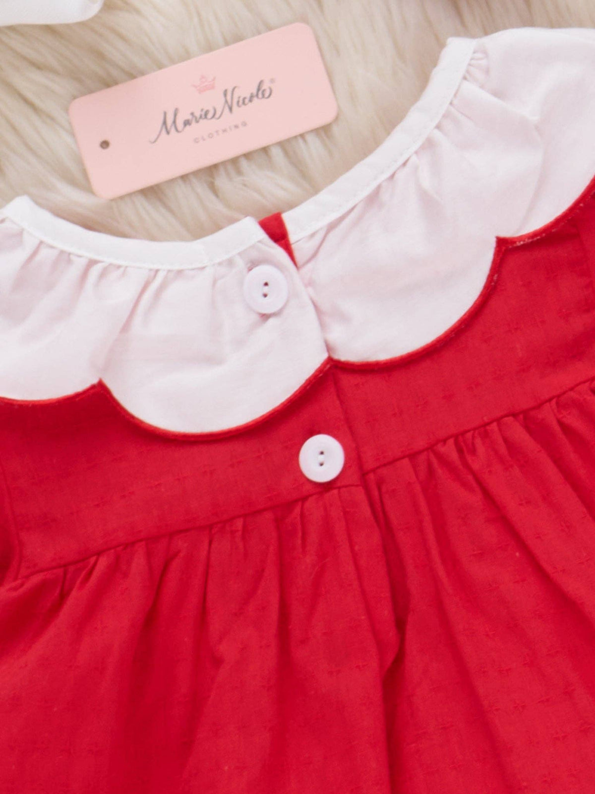 Cotton Santa Smocked Bubble Romper