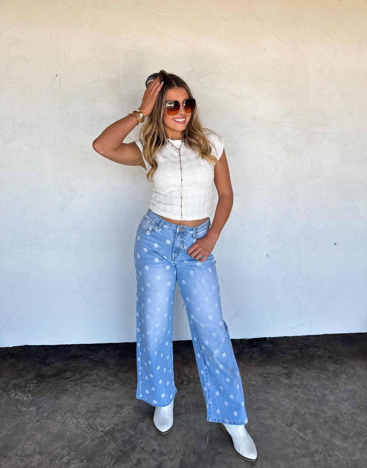 SPOT ON POLKA DOT JEANS