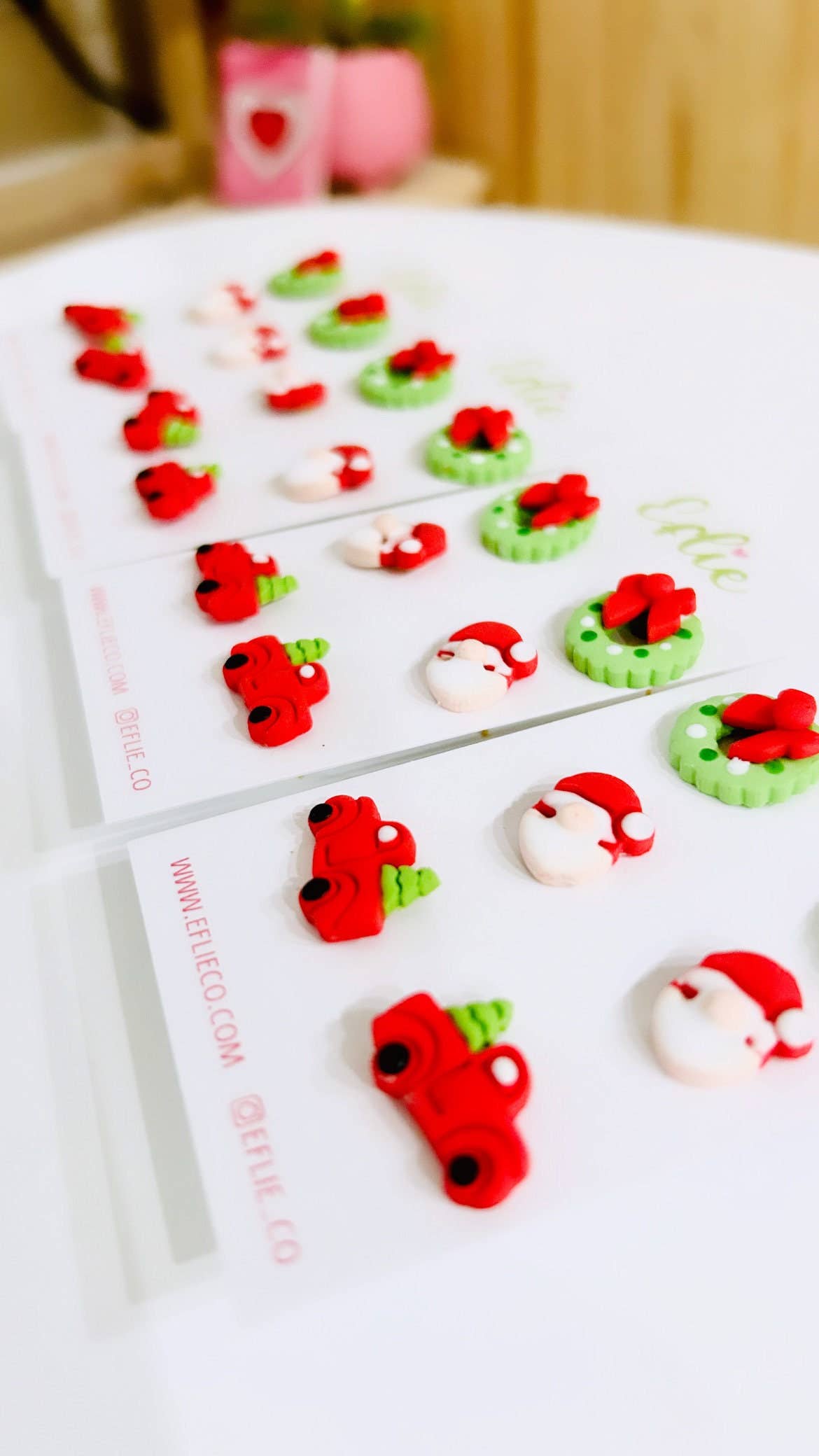 Christmas Santa, Wreaths & Tree Studs Set | Holiday Gifts