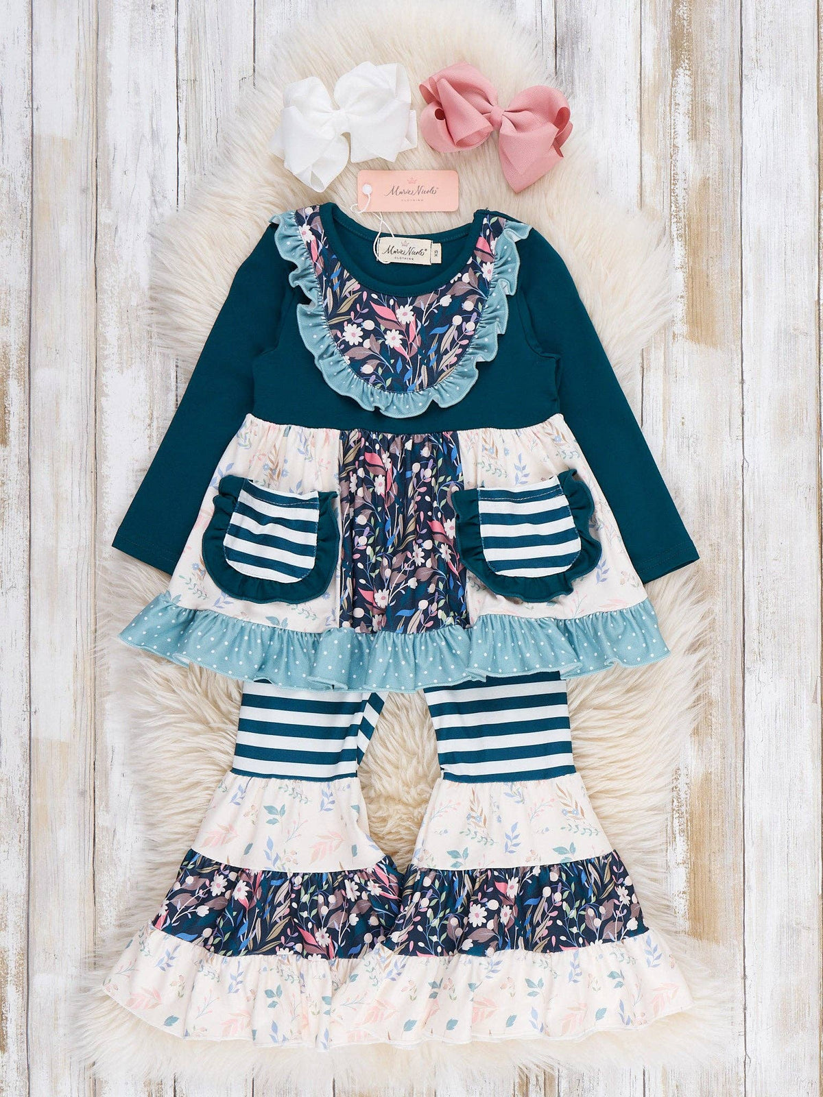 Vintage Garden Pocket Flara Bells Outfit