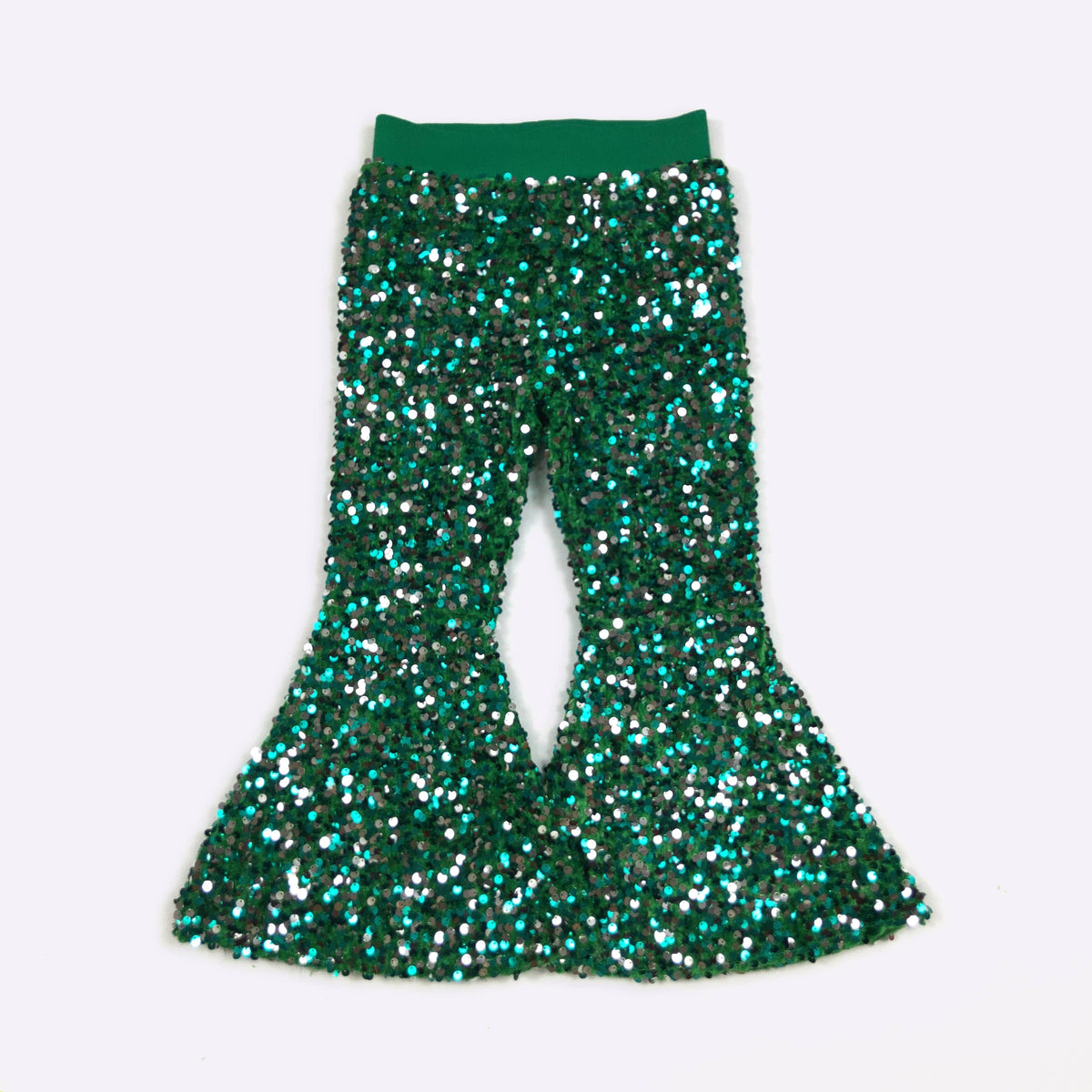 Green Sequin Flares