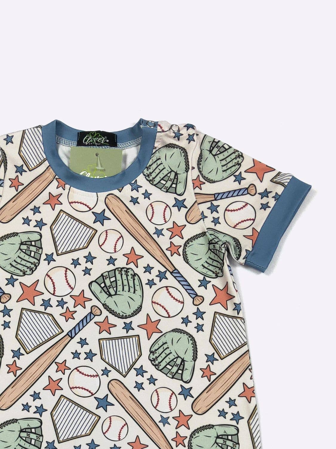Baseball Collage Boy Romper