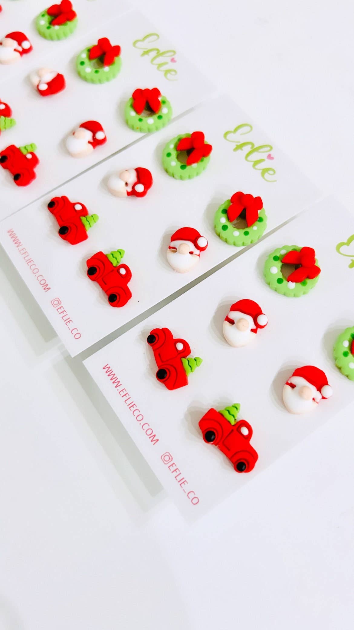 Christmas Santa, Wreaths & Tree Studs Set | Holiday Gifts