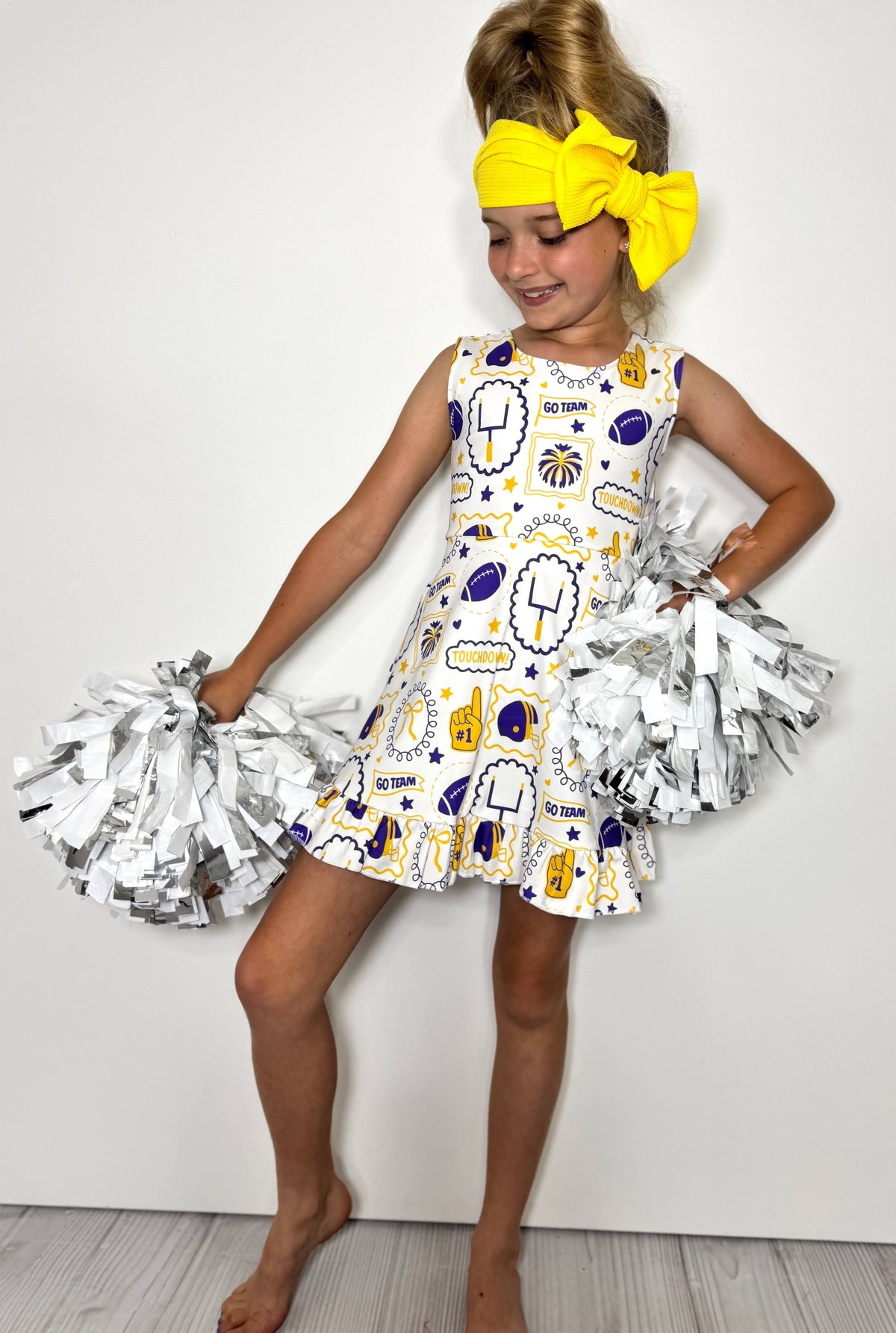 Purple & Gold Go Team Girls Athletic Dress