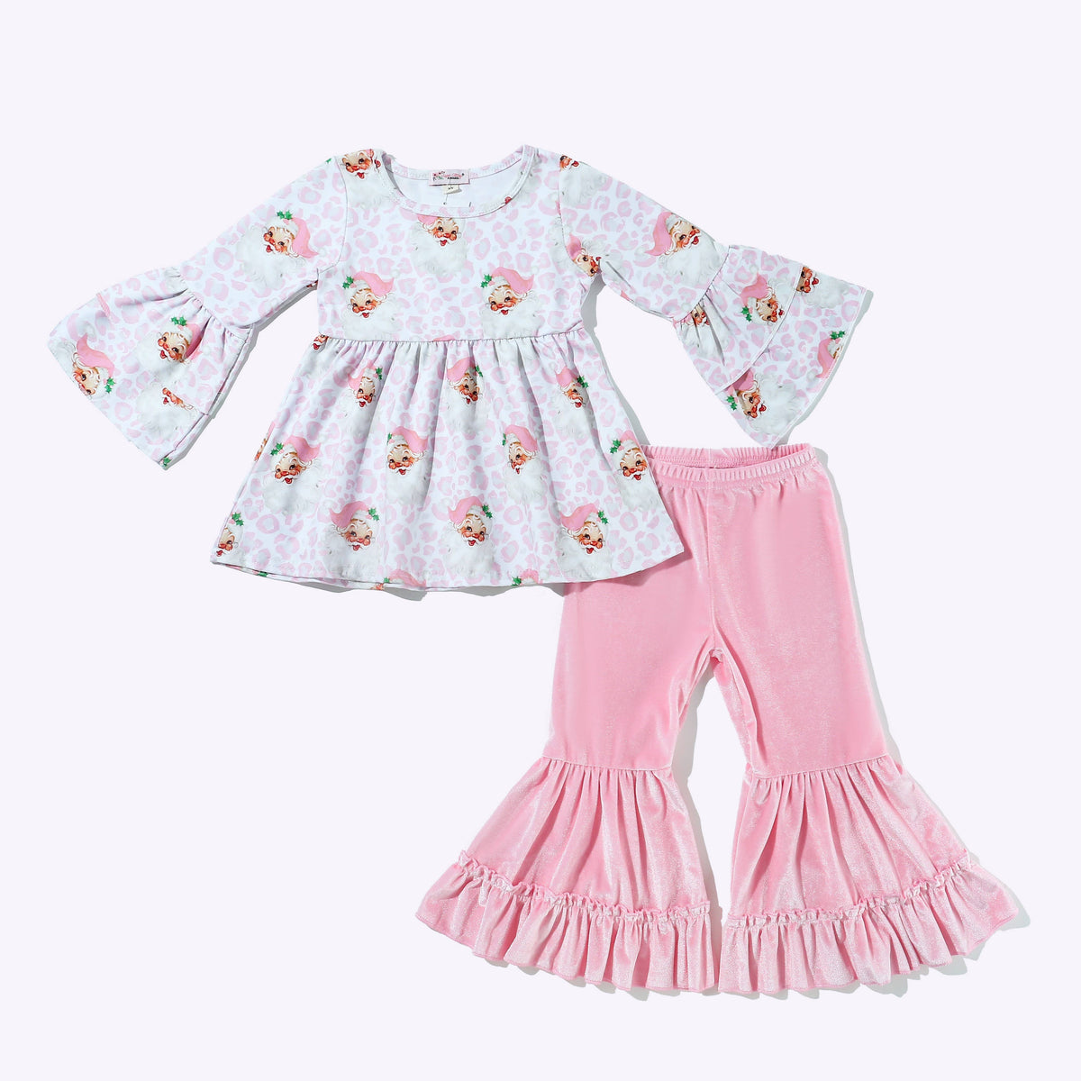 Pink Christmas Leo Girls Set