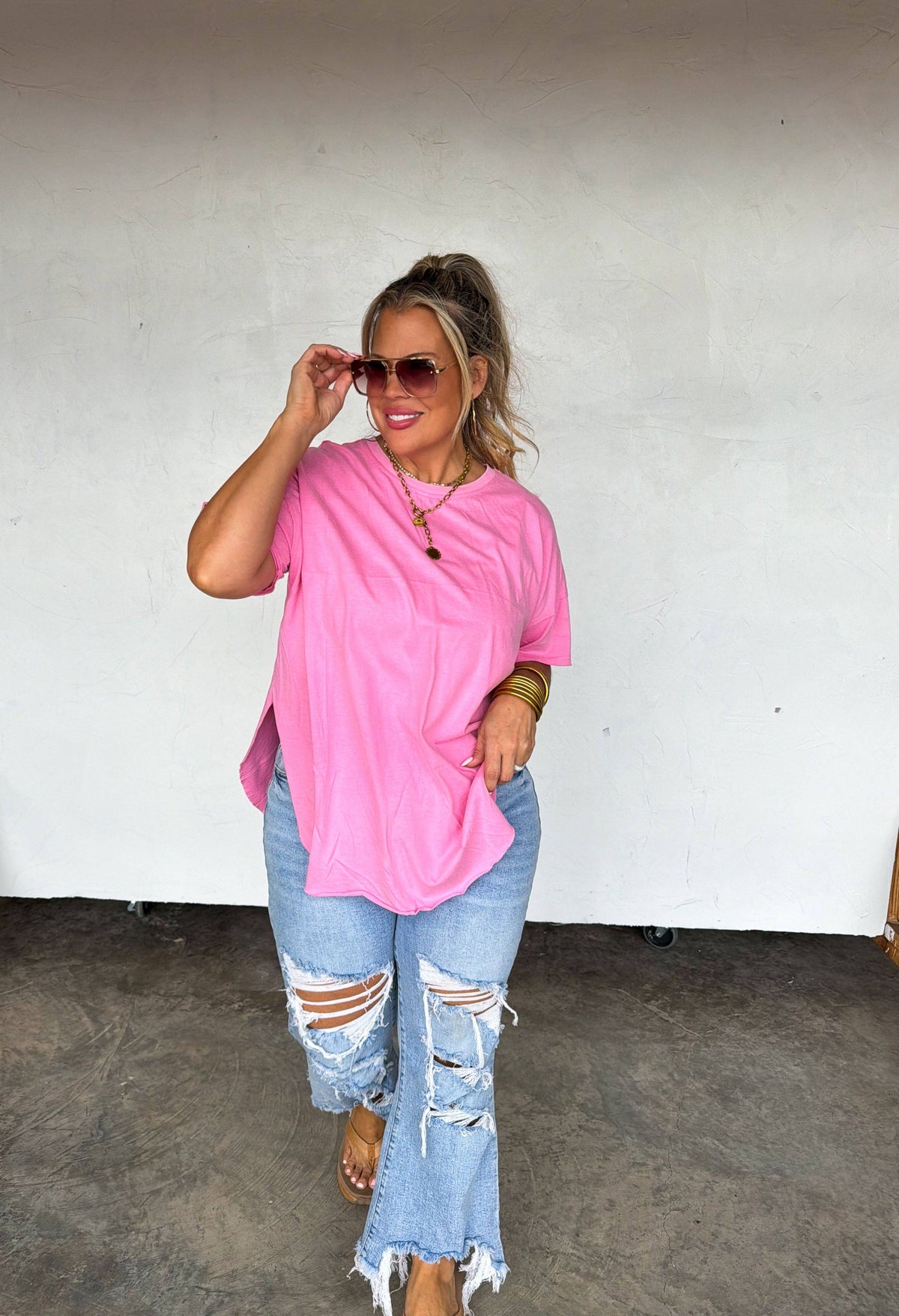 SPRING JOEY WASHED COTTON BOYFRIEND TEE