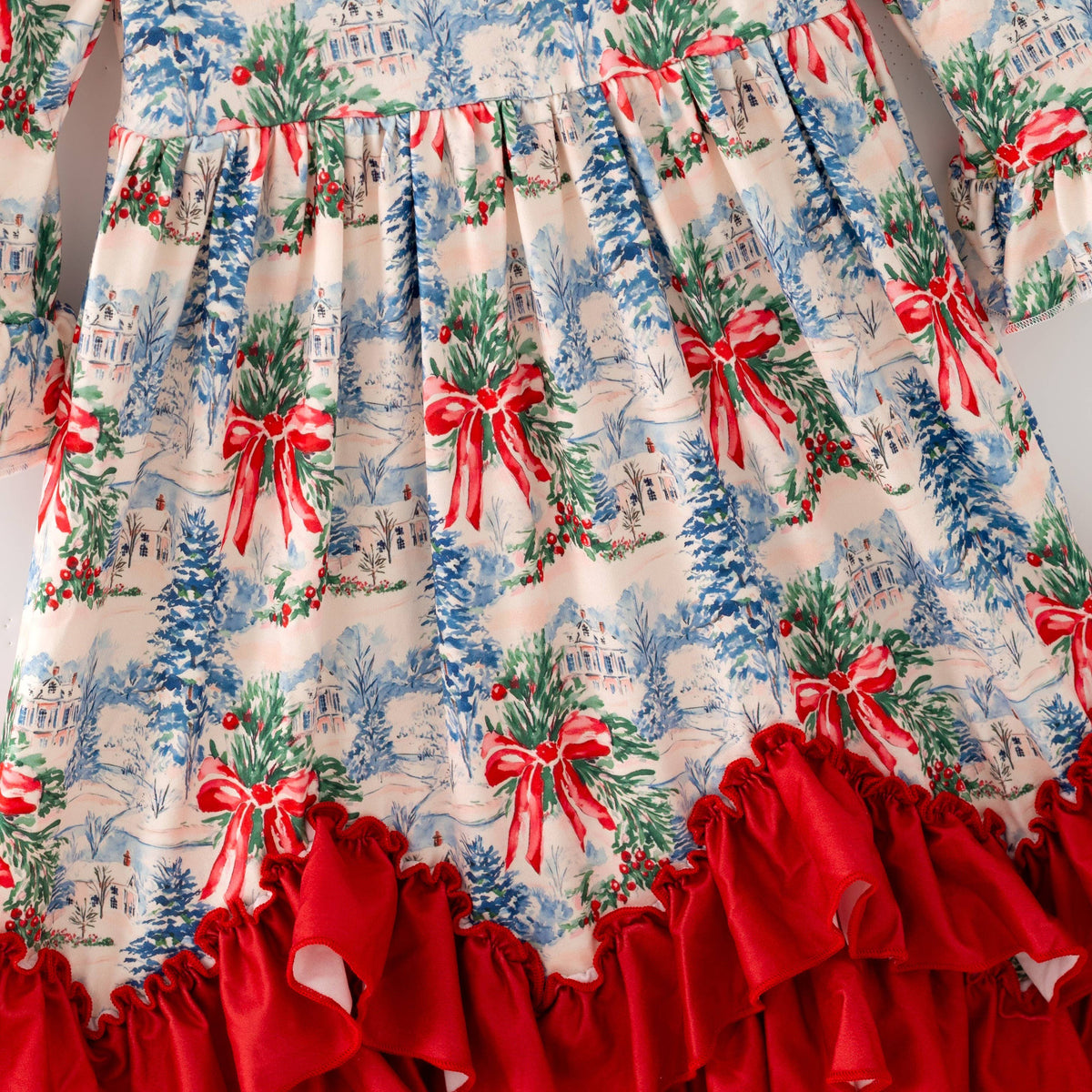 Red Bow Winter Maxi Girls Dress