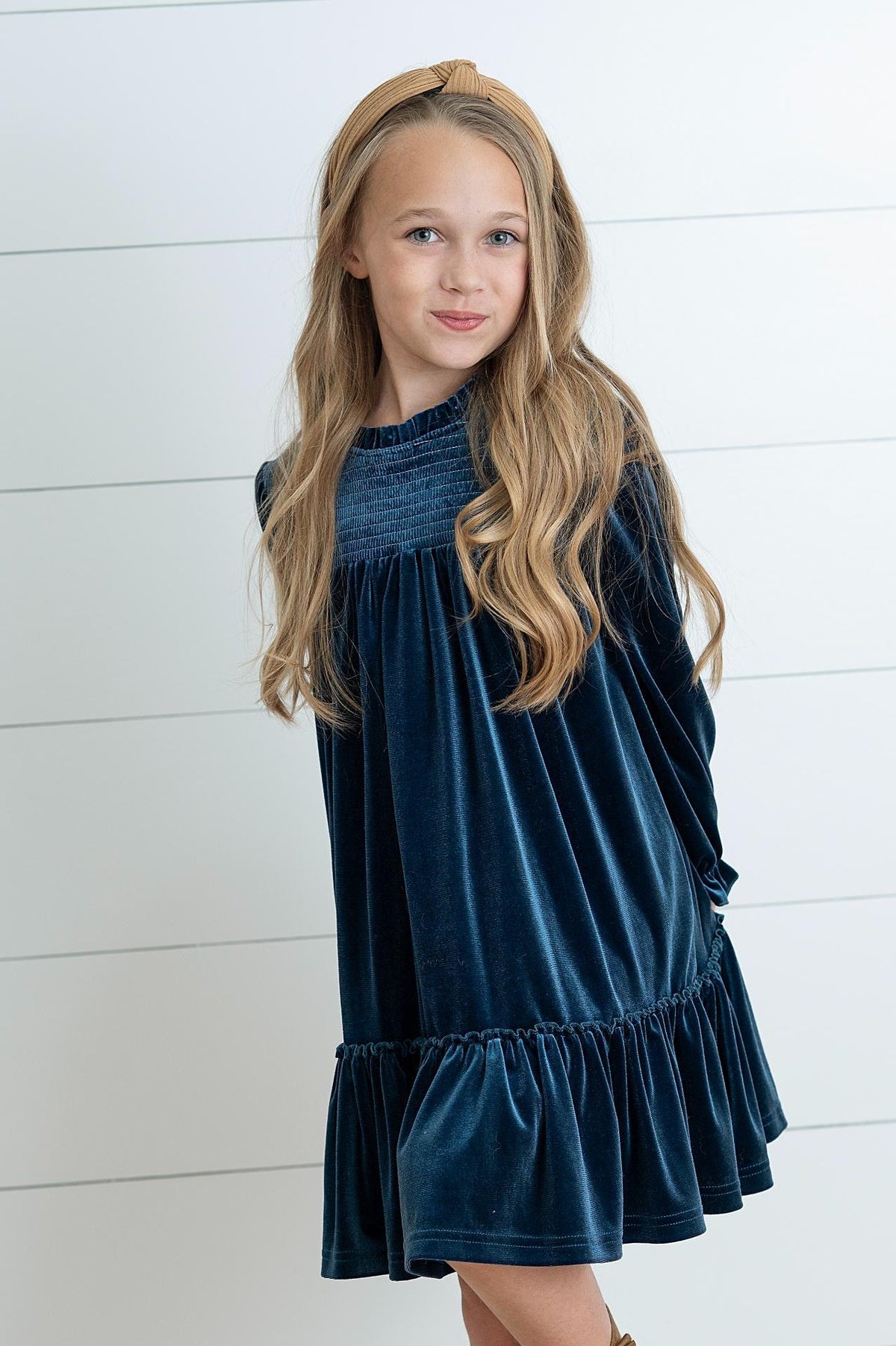 Alexa Teal Velvet Dress