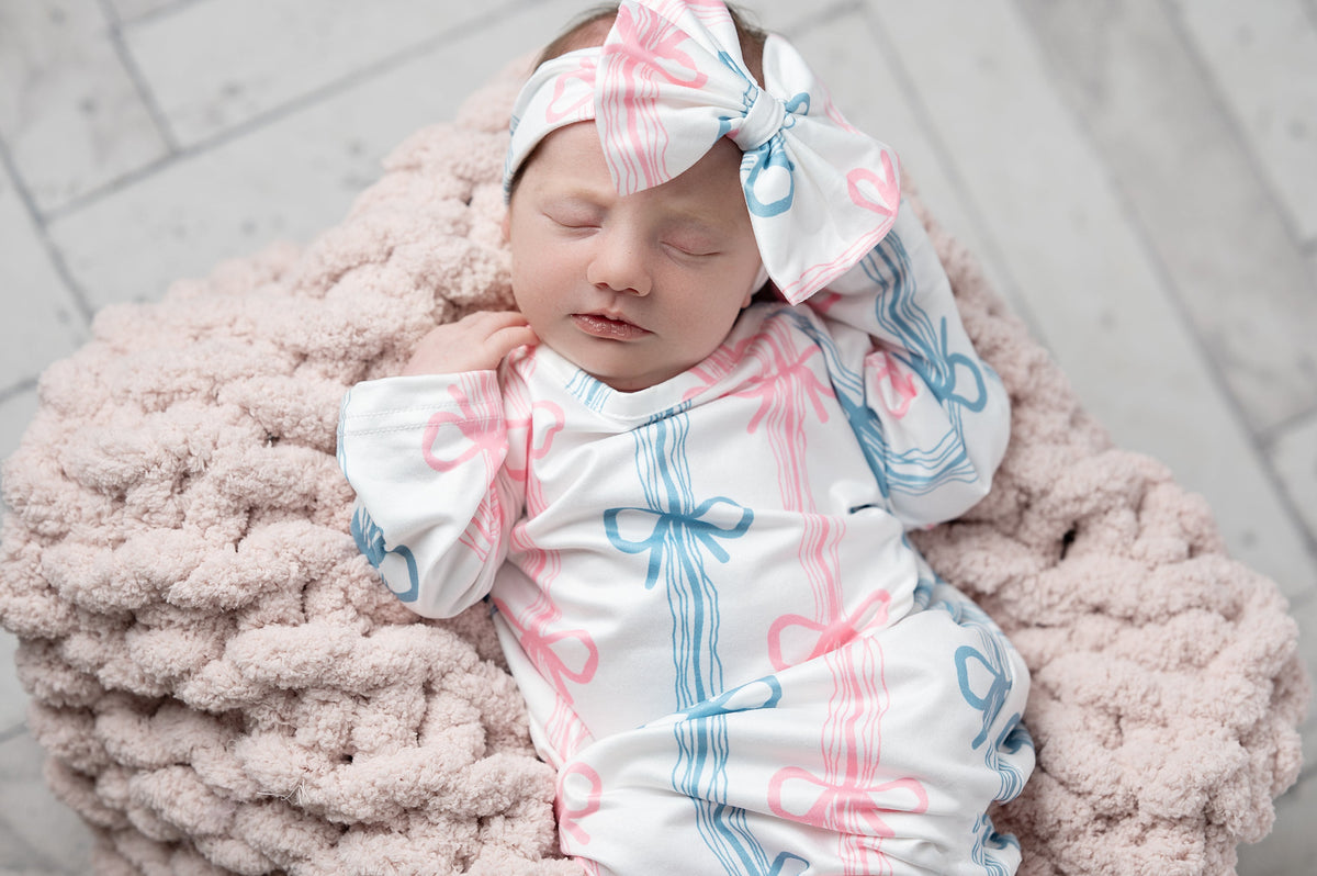 Bow Rows Baby Gown