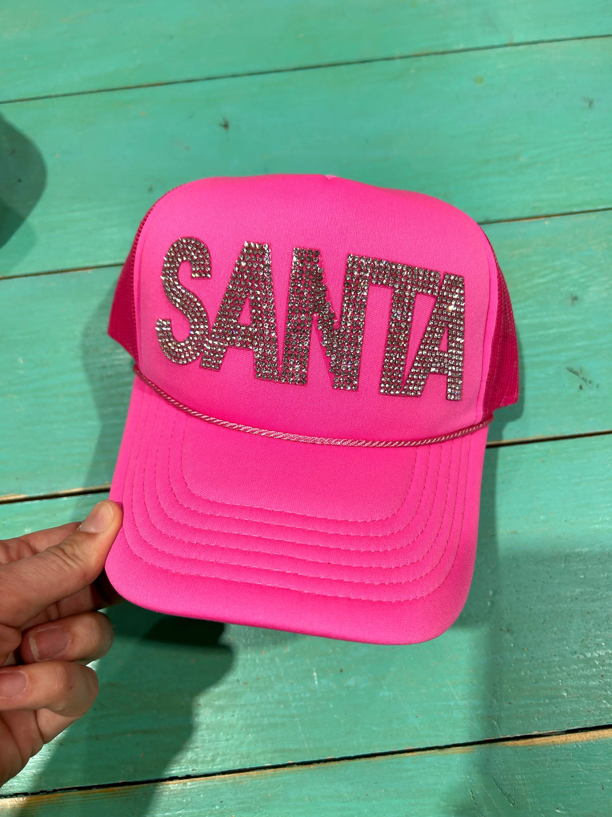 Rhinestone SANTA Trucker
