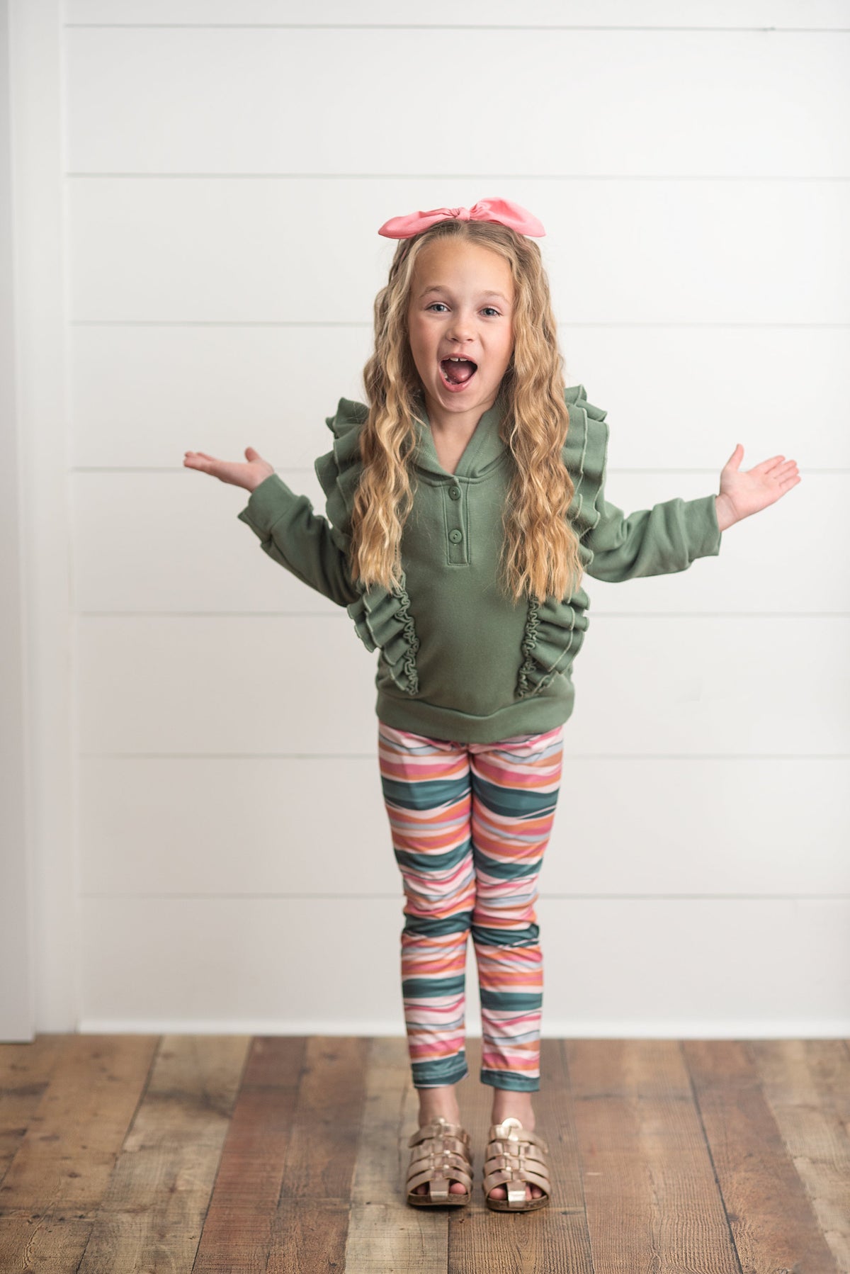 Sage Ruffle Hoodie Set