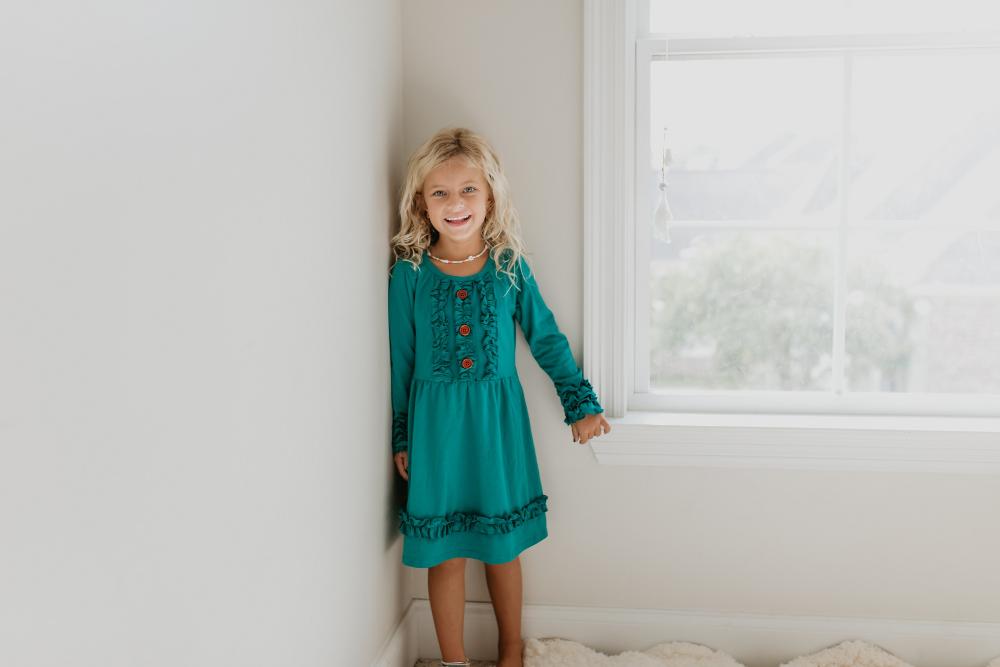 Solid Teal Dress
