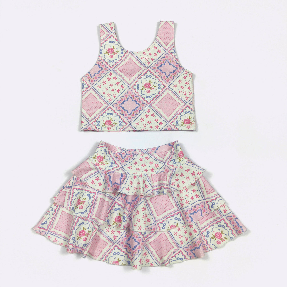 Quilted Rose Girls Skort Set