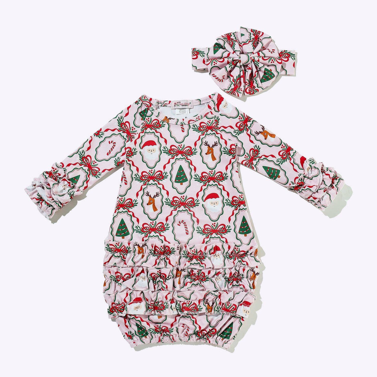 Boughs of Holly Baby Gown