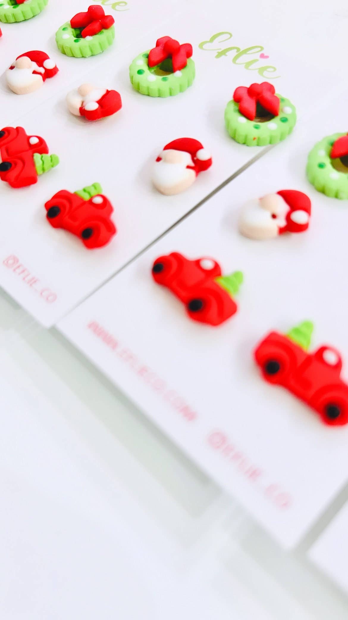 Christmas Santa, Wreaths & Tree Studs Set | Holiday Gifts