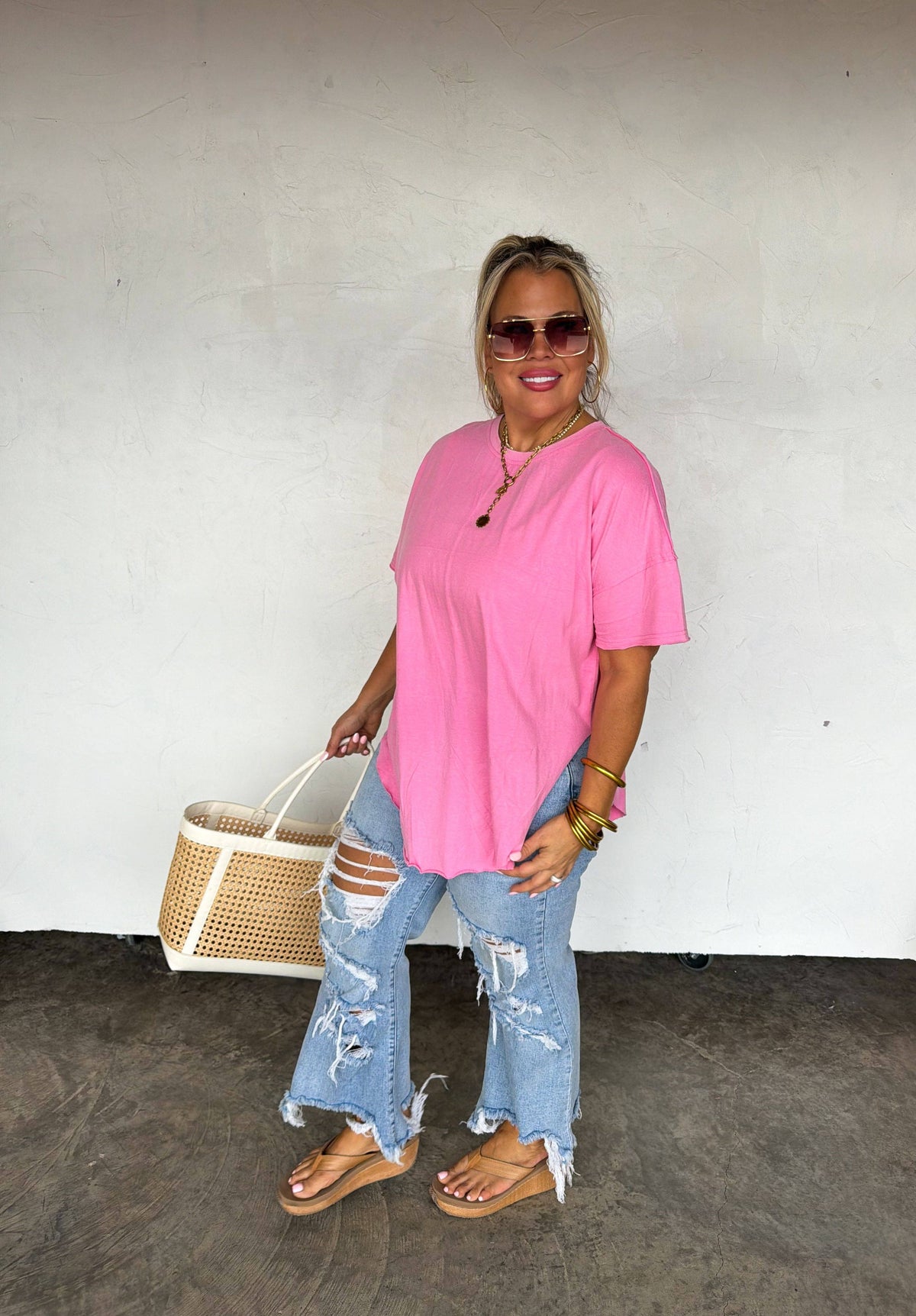 SPRING JOEY WASHED COTTON BOYFRIEND TEE