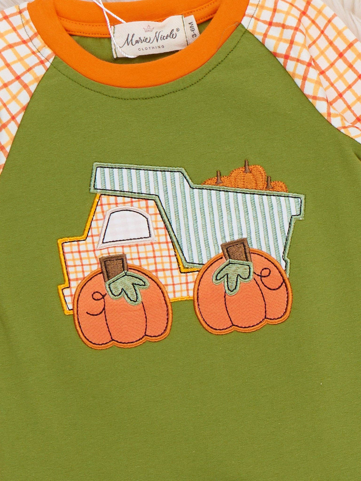 Pumpkin Hauler Crew Embroidered Romper