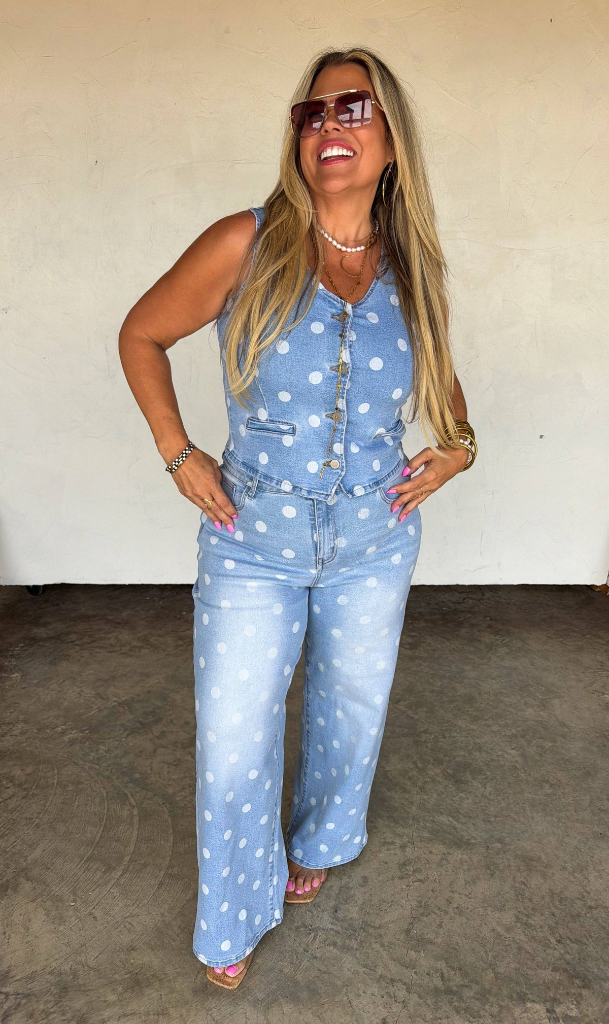 SPOT ON POLKA DOT JEANS