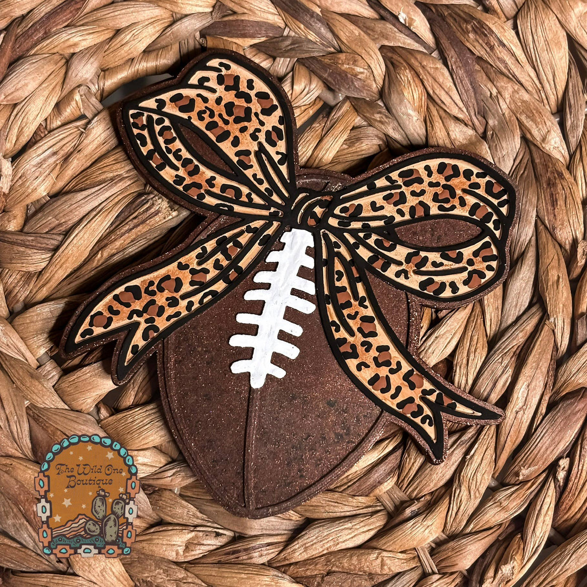 Cheetah Bow Football Car Freshie   