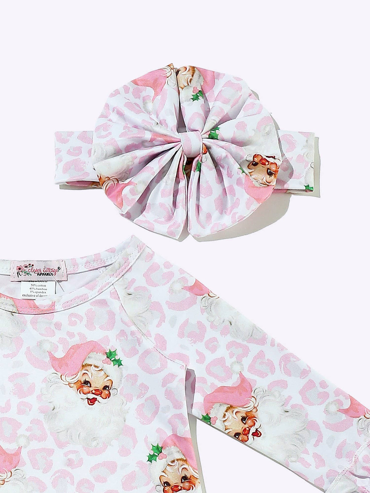 Pink Christmas Leo Baby Gown