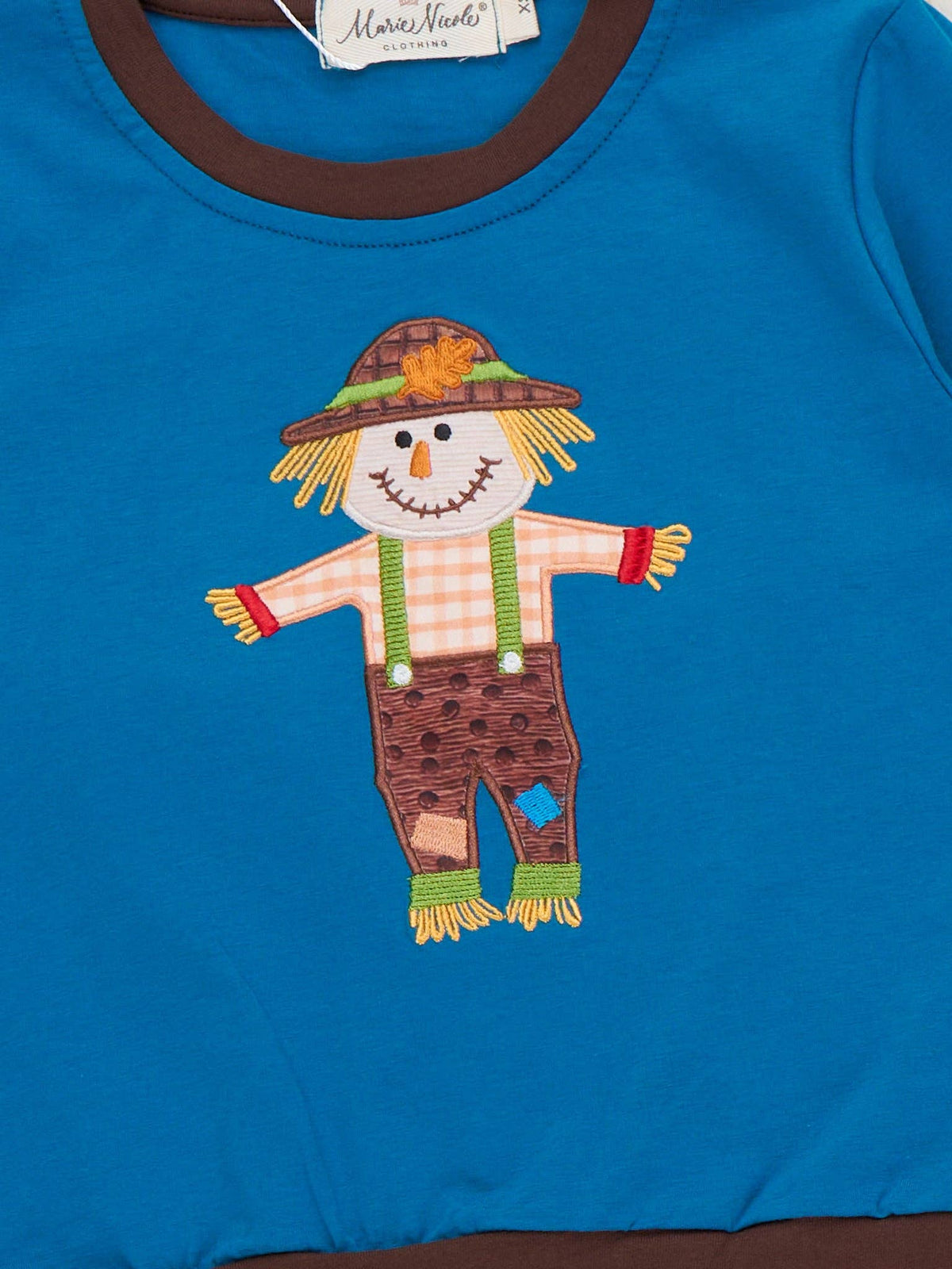 Scarecrow Patch Embroidered Plaid Outfit