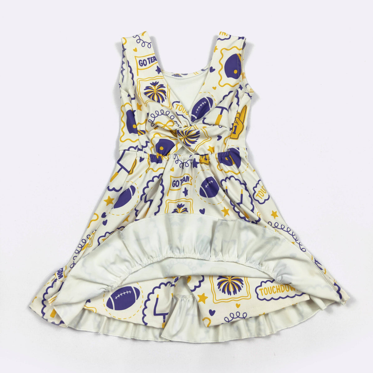 Purple & Gold Go Team Girls Athletic Dress