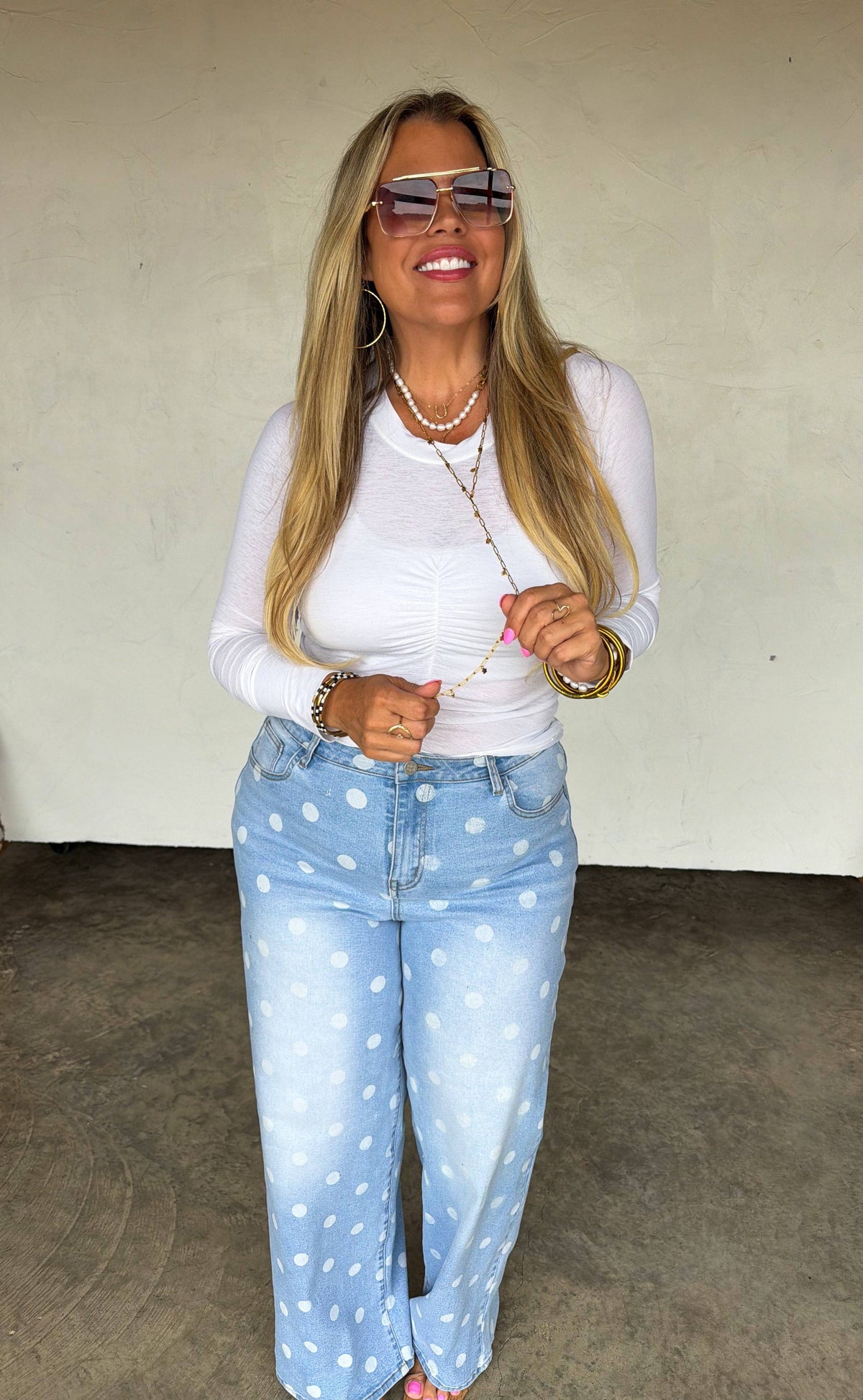 SPOT ON POLKA DOT JEANS