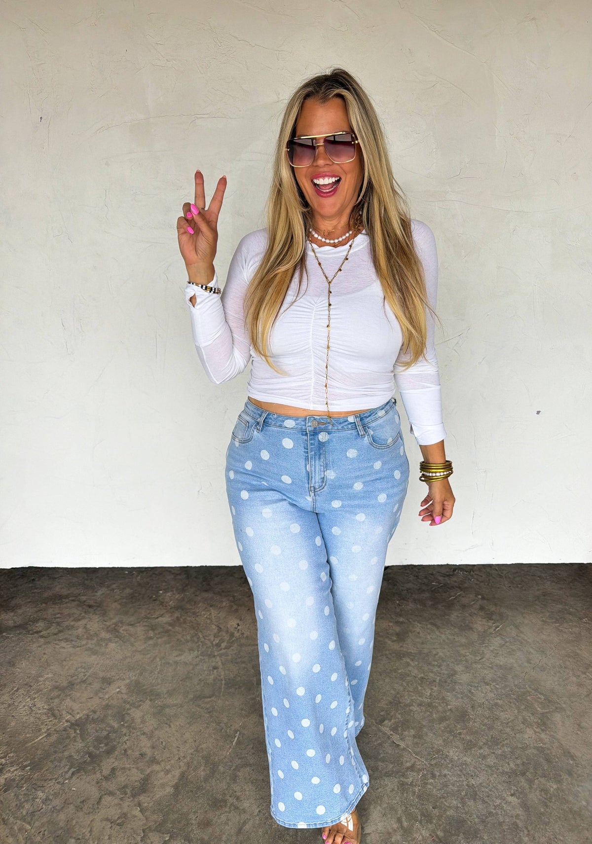 SPOT ON POLKA DOT JEANS