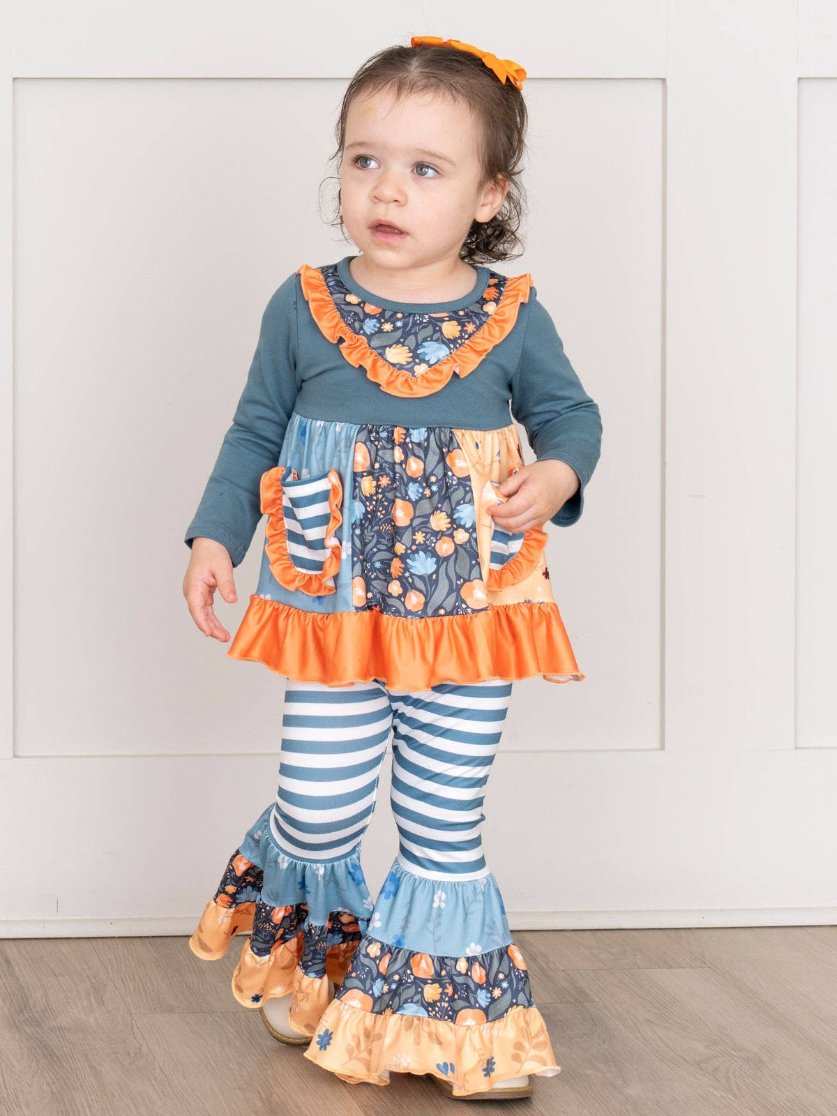 Pocket Flara Bells Outfit - Blue Grey