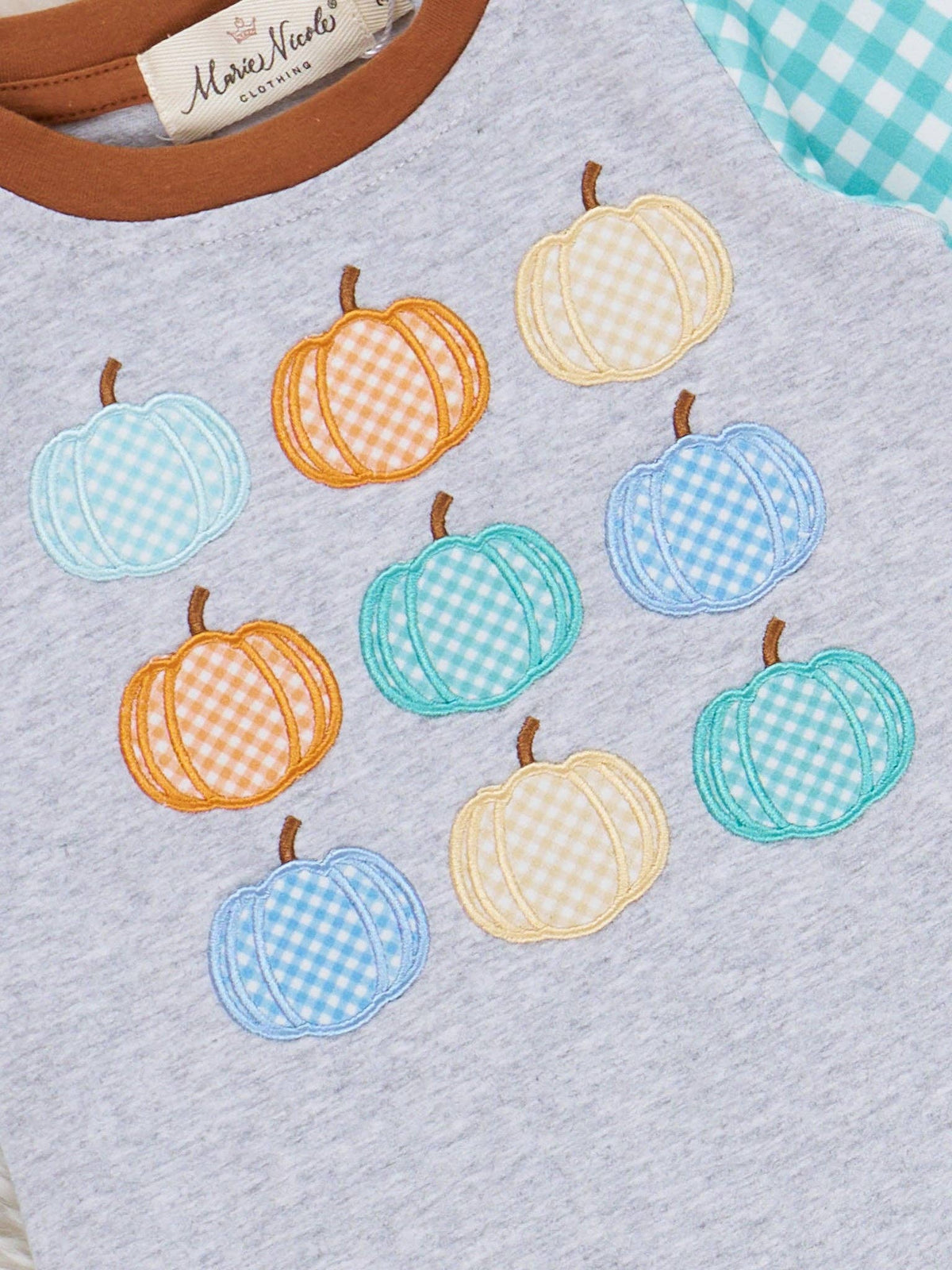 Chilly Day Pumpkin Picking Embroidered Romper