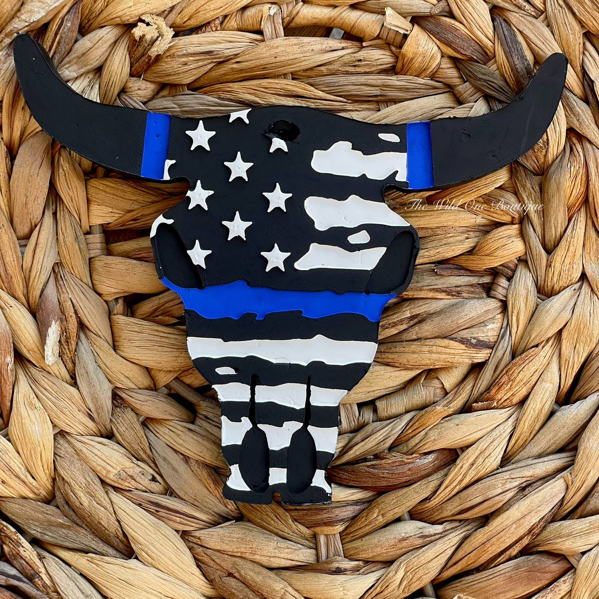 Cop Bull Skull Car Freshie 