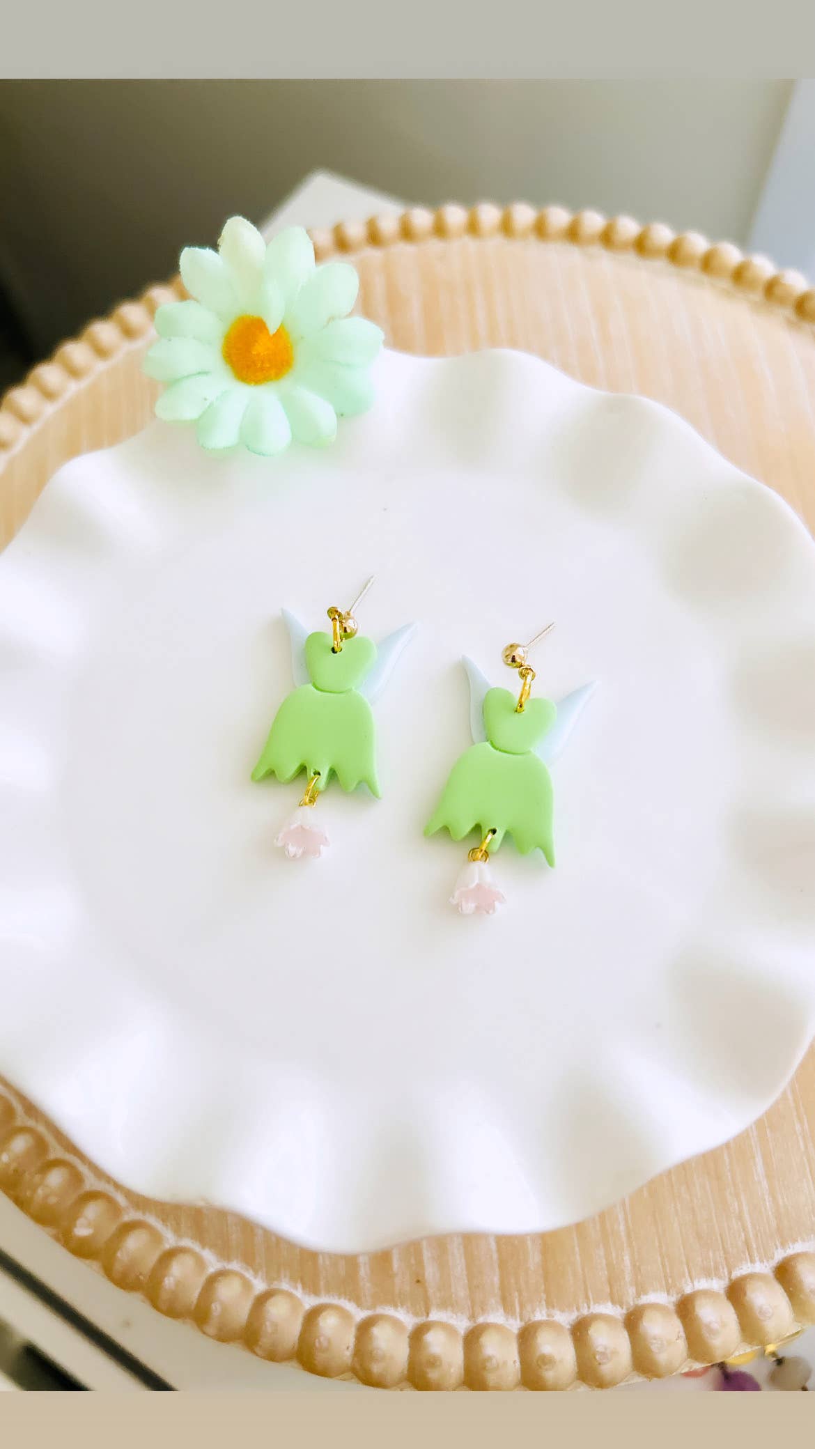 Fairy Clay Earrings Fairytale Jewelry Magical Dangle Renaiss
